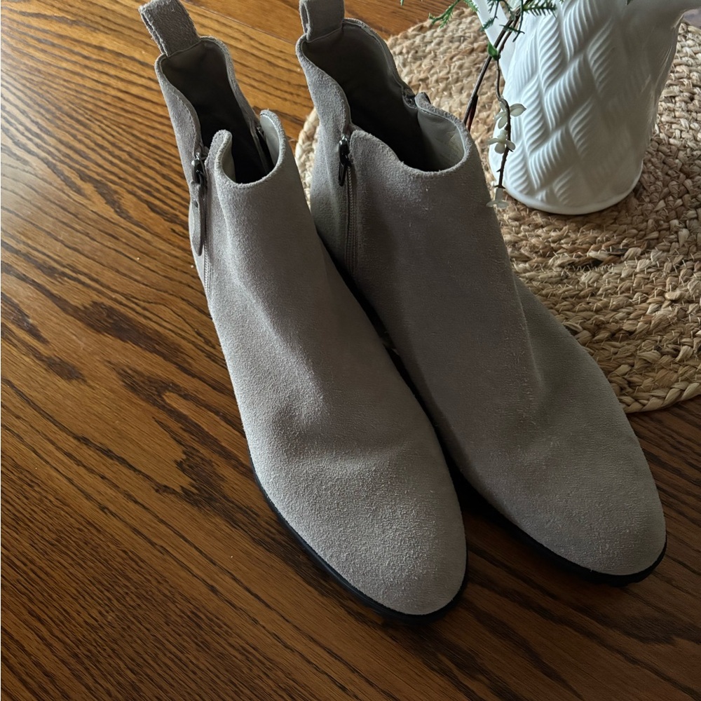 Caslon Tan Ankle Booties with Suede Finish